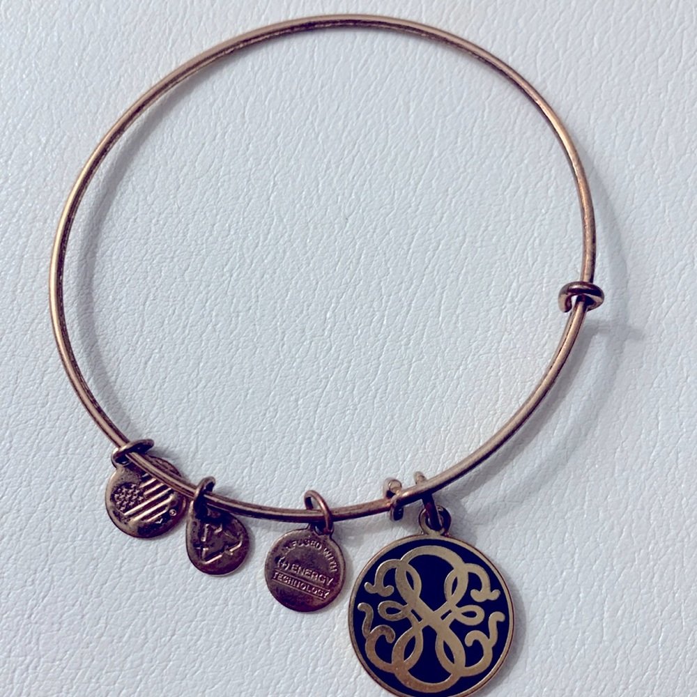 Vintage Alex & Ani Path of Life Embossed Charm Bangle 2015